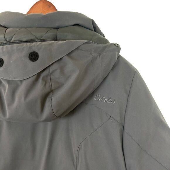 Cabela's Premier Norther Gray Down Fill Thick Winter Parka Coat Women’s XL Long - Picture 9 of 11